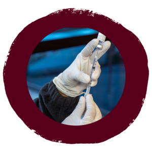 WesternU healthcare provider drawing up COVID-19 vaccine to give dose to a participant