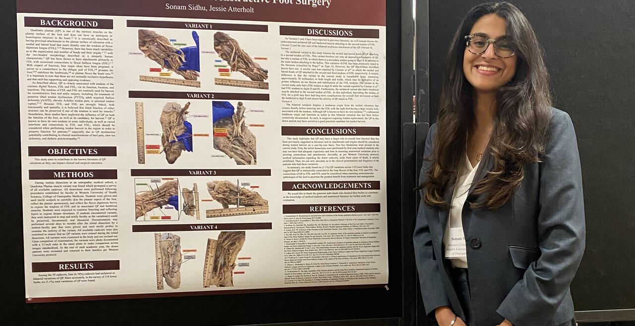 Sonam Sidhu, DO 2026, at the Western Regional Medical Conference in January 2024.